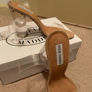 STEVE MADDEN CORK CLEAR HEEL